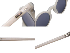 FENDI フェンディ サングラス ホワイト ブラック サイズ41□23 FS204 シルバー金具 美品 中古 58163 