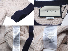 画像をギャラリービューアに読み込む, 極美品 GUCCI グッチ ショートウール ミニドレス ベージュニット 半袖 635069 ワンピース 花ブローチ サイズXS 中古 58173 