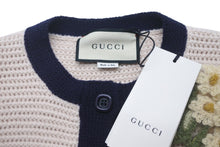 画像をギャラリービューアに読み込む, 極美品 GUCCI グッチ ショートウール ミニドレス ベージュニット 半袖 635069 ワンピース 花ブローチ サイズXS 中古 58173 