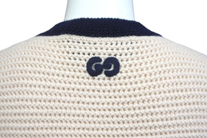 極美品 GUCCI グッチ ショートウール ミニドレス ベージュニット 半袖 635069 ワンピース 花ブローチ サイズXS 中古 58173 