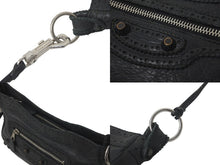 Load image into Gallery viewer, BALENCIAGA バレンシアガ ショルダーバッグ ザヒップ 245080 レザー スタッズ ブラック シルバー金具 良品 中古 58187