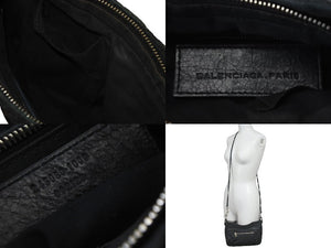 BALENCIAGA バレンシアガ ショルダーバッグ ザヒップ 245080 レザー スタッズ ブラック シルバー金具 良品 中古 58187