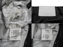Load image into Gallery viewer, 730LA レザーパンツ ベルト金具 ブラック ホワイトステッチ シルバー金具 イタリア製 サイズ34 美品 中古 58196