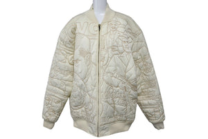 pellepelle ペレペレ レザージャケット サイズM 刺繍デザイン アイボリー ホワイト ヴィンテージ 美品 中古 4c057721