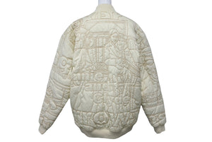 pellepelle ペレペレ レザージャケット サイズM 刺繍デザイン アイボリー ホワイト ヴィンテージ 美品 中古 4c057721