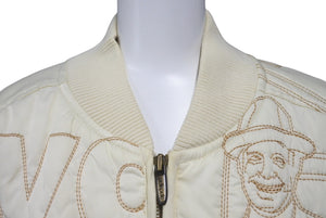 pellepelle ペレペレ レザージャケット サイズM 刺繍デザイン アイボリー ホワイト ヴィンテージ 美品 中古 4c057721