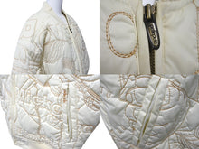 Load image into Gallery viewer, pellepelle ペレペレ レザージャケット サイズM 刺繍デザイン アイボリー ホワイト ヴィンテージ 美品 中古 4c057721