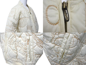 pellepelle ペレペレ レザージャケット サイズM 刺繍デザイン アイボリー ホワイト ヴィンテージ 美品 中古 4c057721