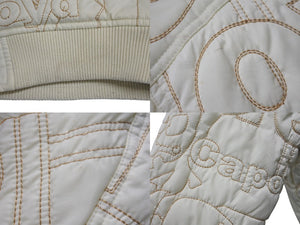 pellepelle ペレペレ レザージャケット サイズM 刺繍デザイン アイボリー ホワイト ヴィンテージ 美品 中古 4c057721