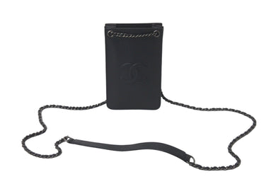 CHANEL シャネル ショルダーバッグ ココマーク チェーンショルダー レザー ブラック A92304 19番台 シルバー金具 美品 中古 58271