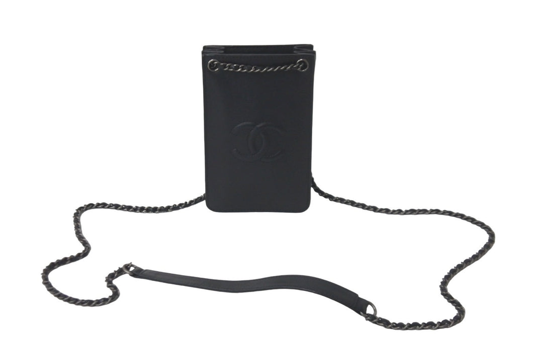 CHANEL シャネル ショルダーバッグ ココマーク チェーンショルダー レザー ブラック A92304 19番台 シルバー金具 美品 中古 58271