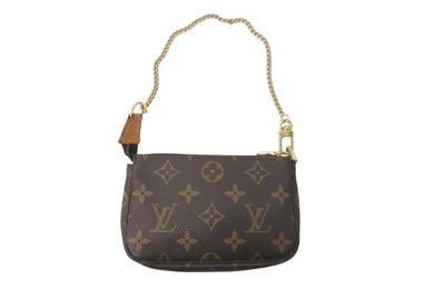 LOUIS VUITTON ルイヴィトン ポーチ M58009 ミニポシェット アクセソワール モノグラム ブラウン ゴールド金具 美品 中古 58291