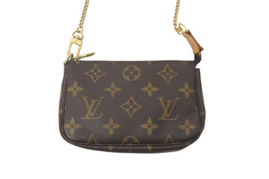 LOUIS VUITTON ルイヴィトン ポーチ M58009 ミニポシェット アクセソワール モノグラム ブラウン ゴールド金具 美品 中古 58291