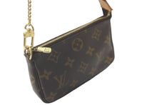 Load image into Gallery viewer, LOUIS VUITTON ルイヴィトン ポーチ M58009 ミニポシェット アクセソワール モノグラム ブラウン ゴールド金具 美品 中古 58291