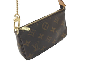 LOUIS VUITTON ルイヴィトン ポーチ M58009 ミニポシェット アクセソワール モノグラム ブラウン ゴールド金具 美品 中古 58291