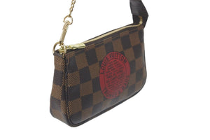極美品 LOUIS VUITTON ルイヴィトン アクセサリーポーチ ミニポシェットアクセソワール Ｔ＆Ｂ ダミエ エベヌ N58011 中古 58293