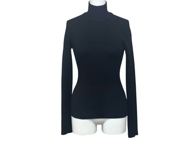 極美品 MaxMara マックスマーラ ハイネック ニット 長袖トップス 2313662333 6 70 ウール ポリエステル ブラック サイズS 中古 4b005830