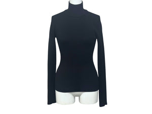 極美品 MaxMara マックスマーラ ハイネック ニット 長袖トップス 2313662333 6 70 ウール ポリエステル ブラック サイズS 中古 4b005830