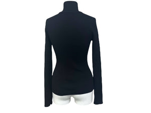 極美品 MaxMara マックスマーラ ハイネック ニット 長袖トップス 2313662333 6 70 ウール ポリエステル ブラック サイズS 中古 4b005830