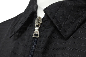 PRADA プラダ 長袖シャツ NYLON SIGLATO ナイロンシグラート 88255 NERO サイズ40 シルバー金具 美品 中古 58300
