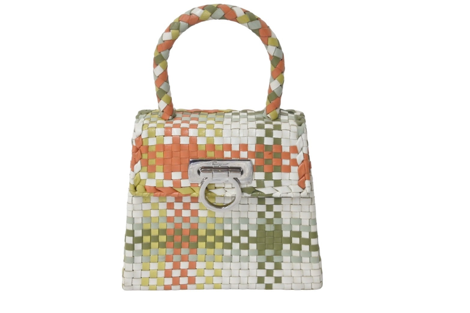 フェラガモ　トートバッグ 美品ヴィンテージ Ferragamo ガンチーニ ハンドバッグ 箱/5981##