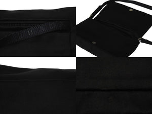PRADA プラダ サテン ワンショルダーバッグ ブラック ロゴ 肩掛け 黒色 シルバー金具 中古 58315