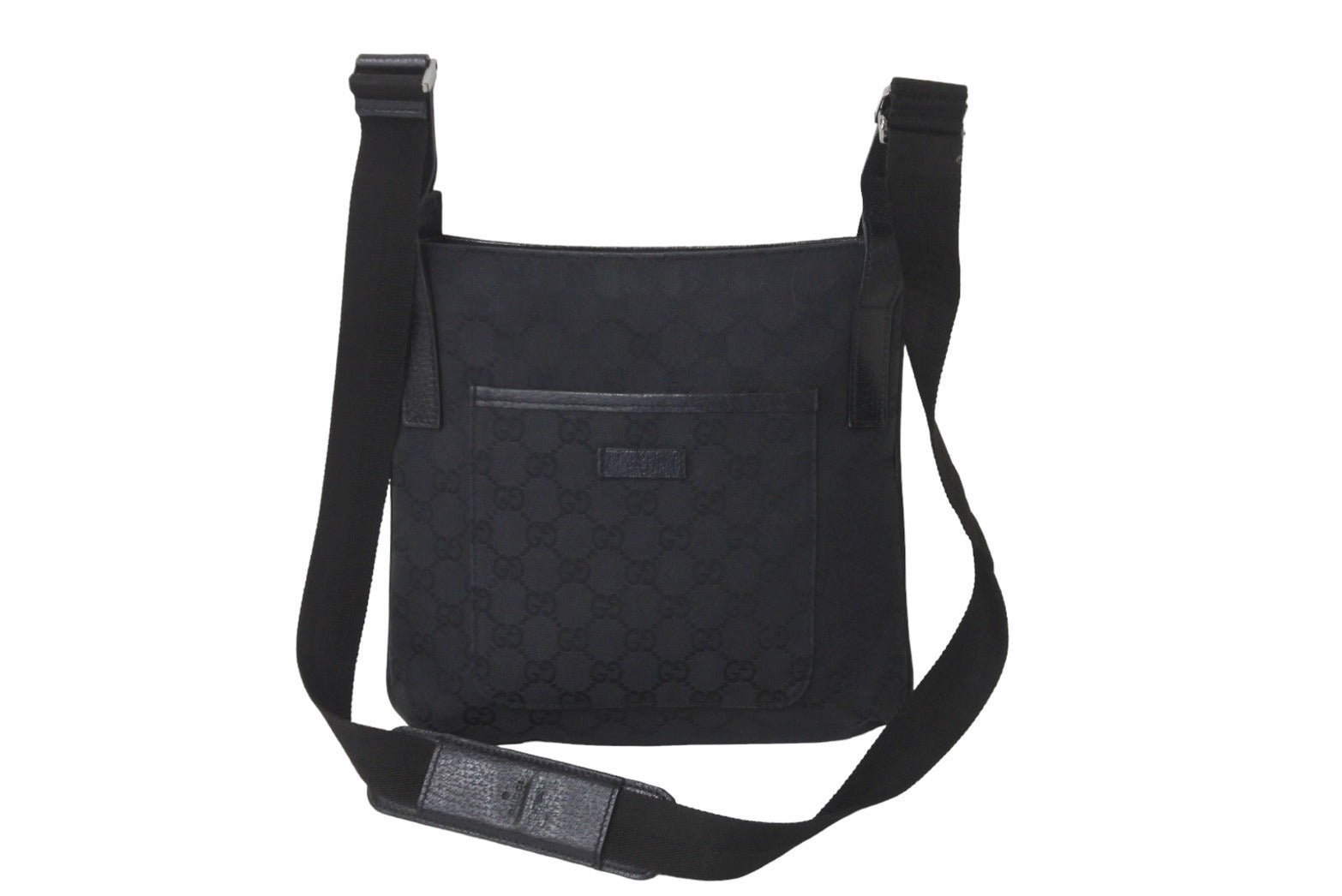 美品 GUCCI グッチ GG柄 キャンバス レザー 本革 ハンド ポーチ