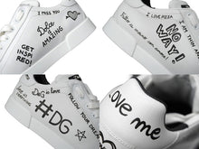 Load image into Gallery viewer, 極美品 DOLCE&amp;GABBANA ドルチェアンドガッバーナ グラフィック プリント スニーカー ホワイト 落書き CS1538 9 中古 58357