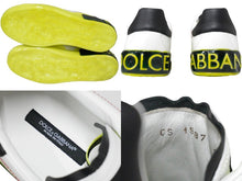 Load image into Gallery viewer, 極美品 DOLCE&amp;GABBANA ドルチェアンドガッバーナ ローカットスニーカー ホワイト グリーン サイズ9 中古 58364
