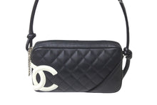 Load image into Gallery viewer, CHANEL シャネル ポーチ ハンドバッグ カンボンライン ココマーク 9番台 ココマーク ブラック ホワイト 美品 中古 58396