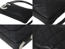 Load image into Gallery viewer, CHANEL シャネル ポーチ ハンドバッグ カンボンライン ココマーク 9番台 ココマーク ブラック ホワイト 美品 中古 58396
