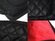 Load image into Gallery viewer, CHANEL シャネル ポーチ ハンドバッグ カンボンライン ココマーク 9番台 ココマーク ブラック ホワイト 美品 中古 58396
