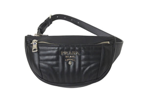 極美品 PRADA プラダ IMPUNTURE ウエストバッグ NERO ボディバッグ 1BL008-2D91-F0002 ブラック ロゴ 中古 58415