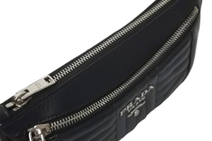 極美品 PRADA プラダ IMPUNTURE ウエストバッグ NERO ボディバッグ 1BL008-2D91-F0002 ブラック ロゴ 中古 58415
