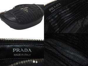 極美品 PRADA プラダ IMPUNTURE ウエストバッグ NERO ボディバッグ 1BL008-2D91-F0002 ブラック ロゴ 中古 58415