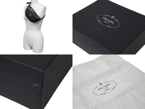 極美品 PRADA プラダ IMPUNTURE ウエストバッグ NERO ボディバッグ 1BL008-2D91-F0002 ブラック ロゴ 中古 58415