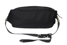 Load image into Gallery viewer, PRADA プラダ ウエストバッグ ボディバッグ スタッズ 三角プレート ブラック ナイロン 1BL014 シルバー金具 美品 中古 58427