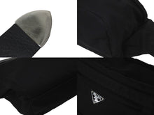 Load image into Gallery viewer, PRADA プラダ ウエストバッグ ボディバッグ スタッズ 三角プレート ブラック ナイロン 1BL014 シルバー金具 美品 中古 58427