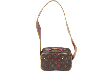 LOUIS VUITTON ルイヴィトン ショルダーバッグ ミニトロカデロ M95175 モノグラムペルフォ ブラウン ワインレッド 美品 中古 58452