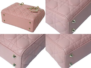 Christian Dior クリスチャンディオール ショルダーバッグ レディオール スモール ピンク 定価860000円 ゴールド金具 美品 中古 58480