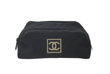 Load image into Gallery viewer, CHANEL シャネル ポーチ スポーツライン ココマーク 7番台 ブラック ナイロン ブラック金具 美品 中古 58482