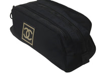 Load image into Gallery viewer, CHANEL シャネル ポーチ スポーツライン ココマーク 7番台 ブラック ナイロン ブラック金具 美品 中古 58482