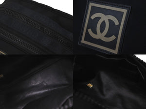 CHANEL シャネル ポーチ スポーツライン ココマーク 7番台 ブラック ナイロン ブラック金具 美品 中古 58482