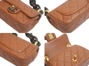 未使用 CHANEL シャネル ショルダーバッグ ミニマトラッセ ウッド チェーン ミニ フラップ 23AW ゴールド金具 中古 58495