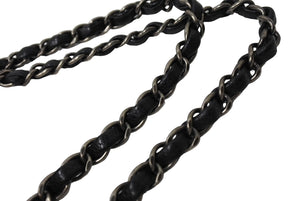 極美品 CHANEL シャネル Wフラップ 25cm ショルダーバッグ キャビアスキン 21番台 ブラック ブラック金具 中古 65850
