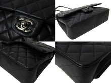 Load image into Gallery viewer, 極美品 CHANEL シャネル Wフラップ 25cm ショルダーバッグ キャビアスキン 21番台 ブラック ブラック金具 中古 65850