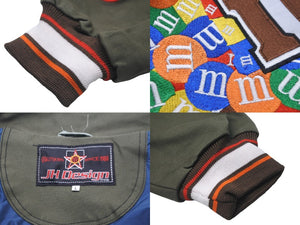 JH Design ジェイエイチデザイン M&M's レーシング ジャケット カーキ 刺繍 パッチ エムアンドエムズ サイズL 美品 中古 58509