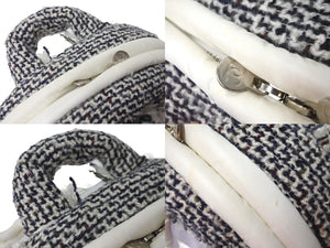 CHANEL シャネル ココマーク リュック ドゥドーヌ 26番台 A91933 ナイロン ツイード ホワイト シルバー金具 良品 中古 58515