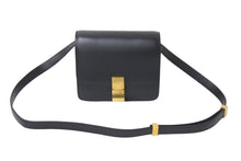 Load image into Gallery viewer, CELINE セリーヌ ショルダーバッグ クラシックボックススモール カーフスキン ブラック ゴールド金具 美品 中古 58526