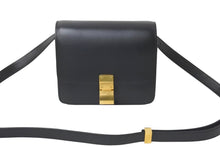 Load image into Gallery viewer, CELINE セリーヌ ショルダーバッグ クラシックボックススモール カーフスキン ブラック ゴールド金具 美品 中古 58526